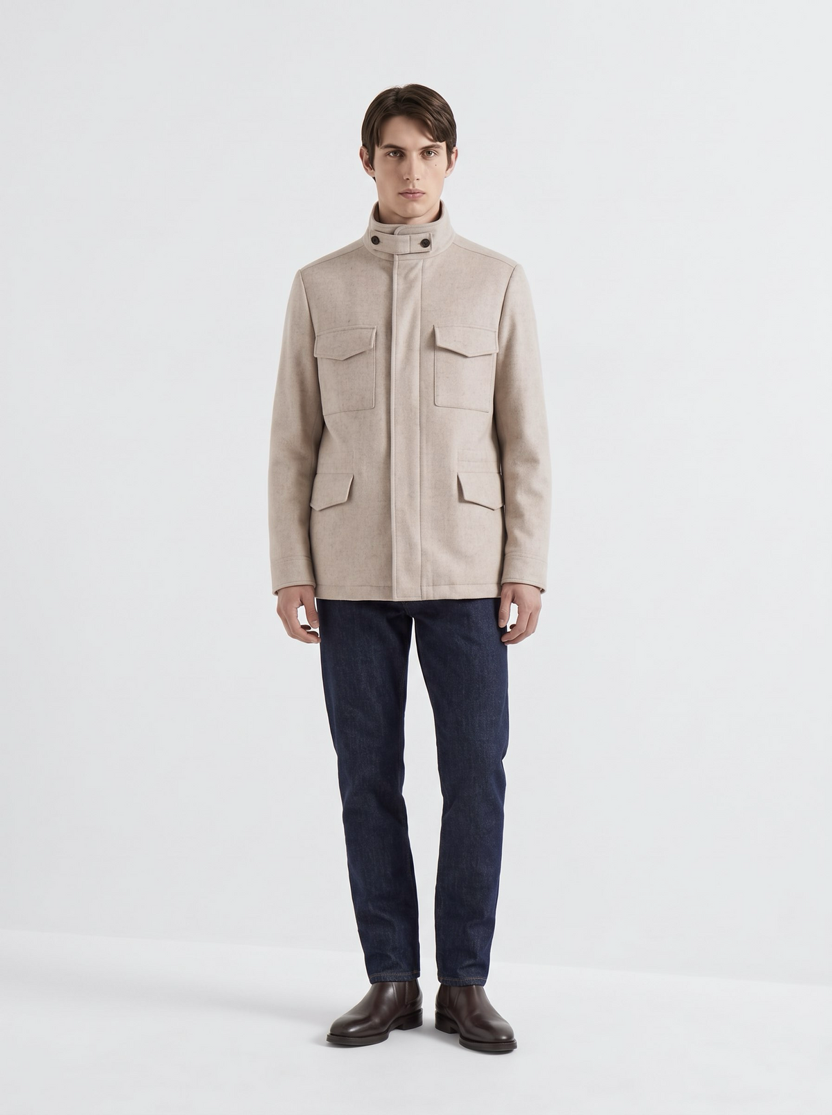Oatmeal Cashmere Traveller Field Jacket