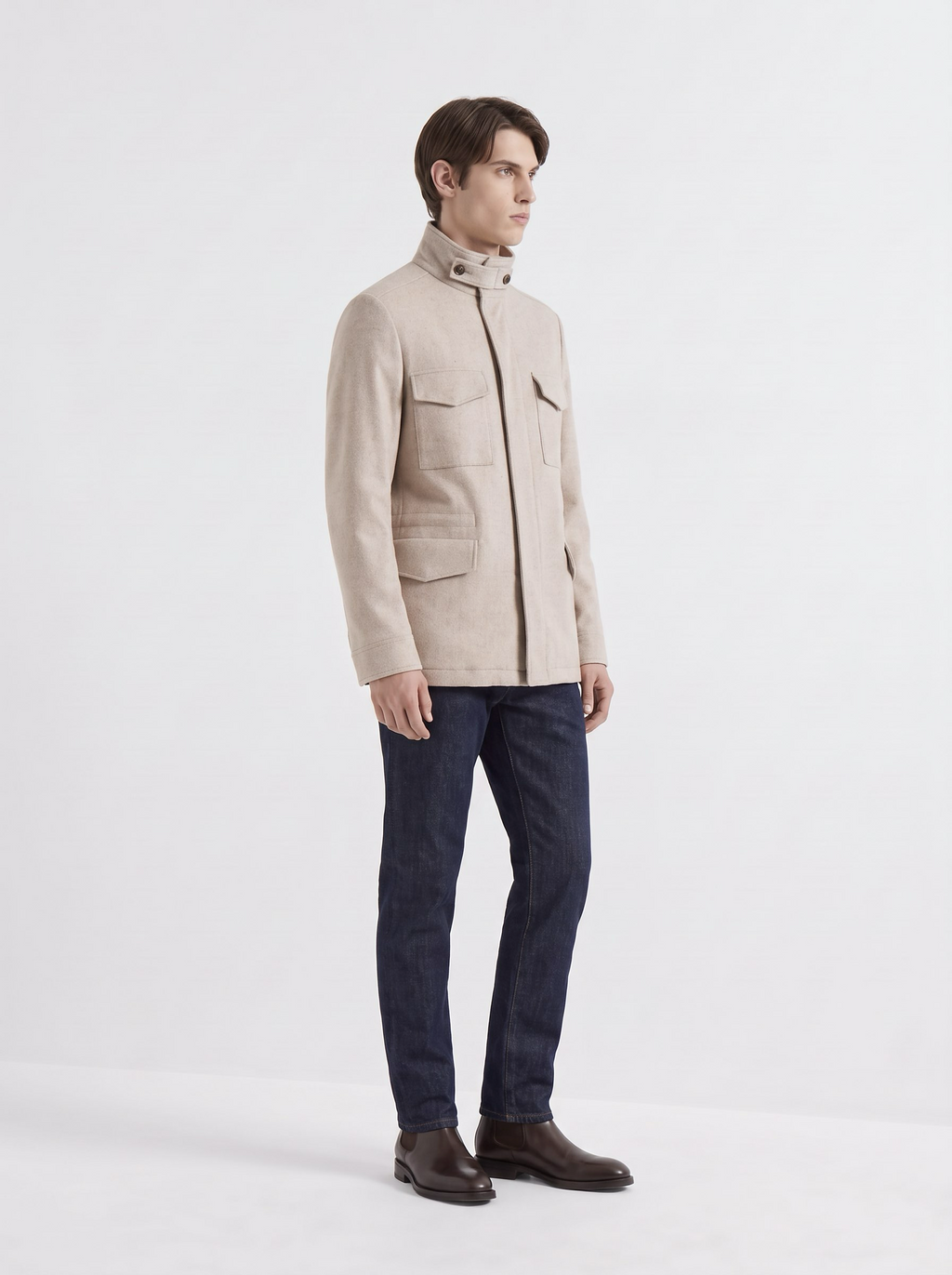 Oatmeal Cashmere Traveller Field Jacket