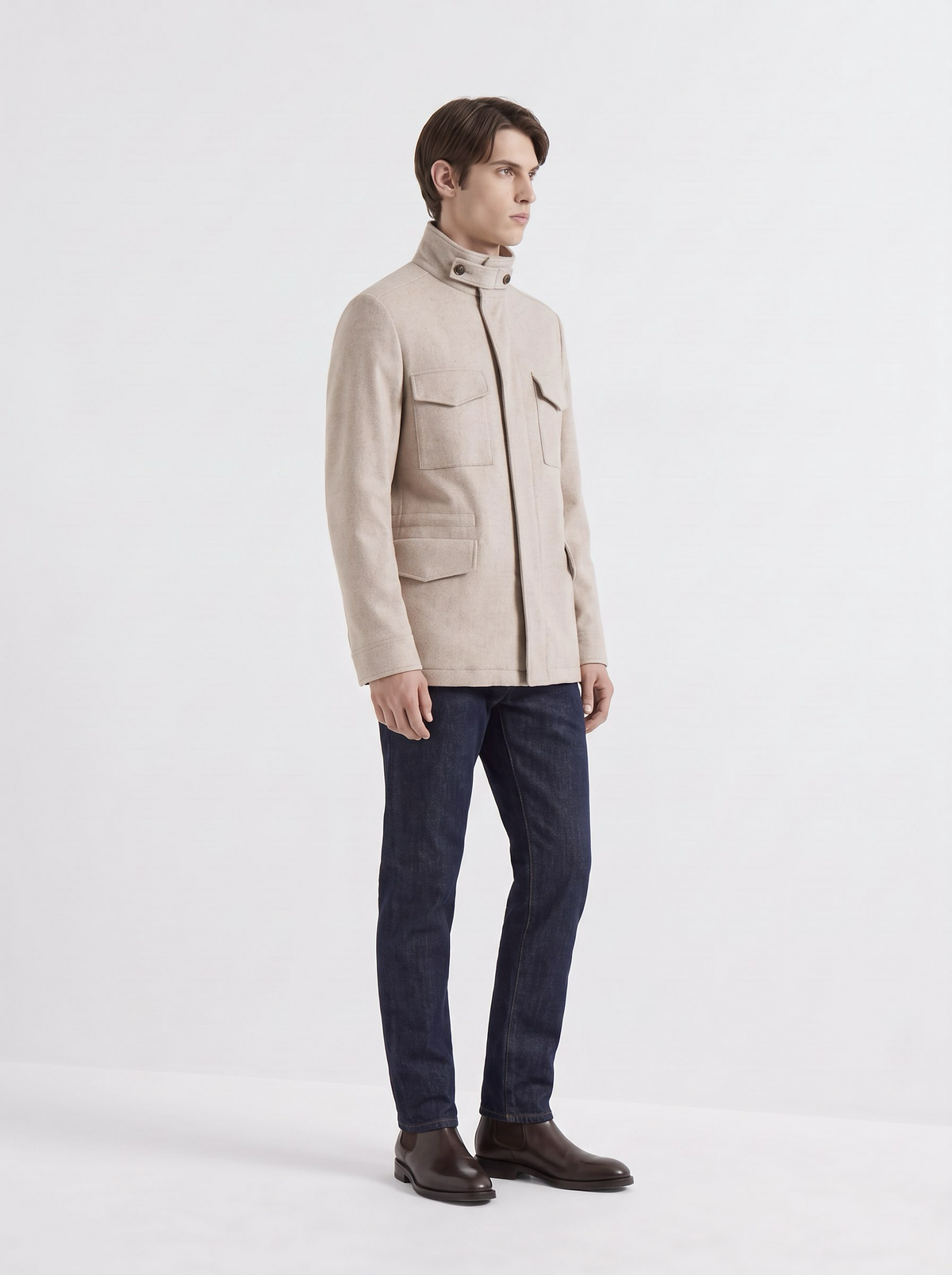 Oatmeal Cashmere Traveller Field Jacket