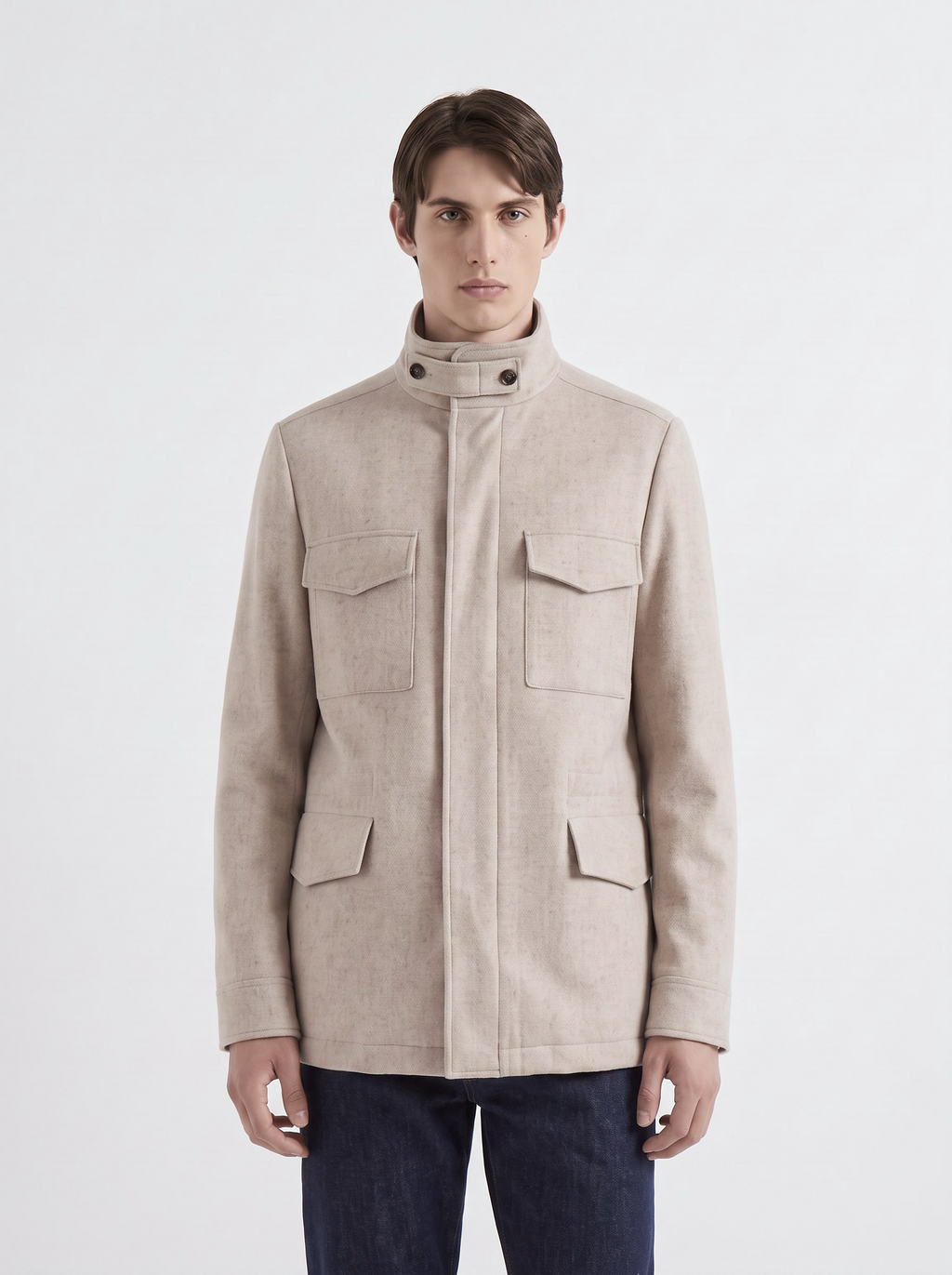 Oatmeal Cashmere Traveller Field Jacket