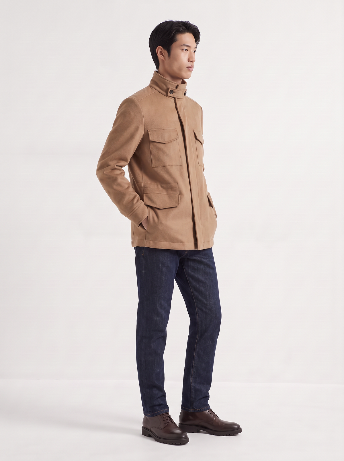 Camel Cashmere Traveller Field Jacket