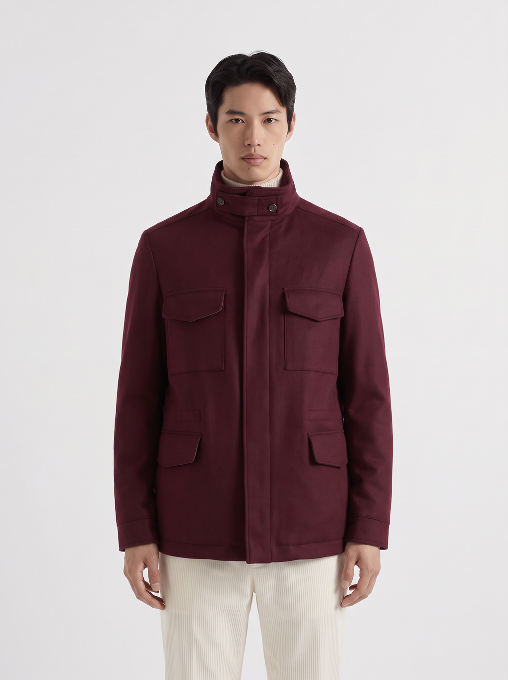 Burgundy Cashmere Traveller Field Jacket