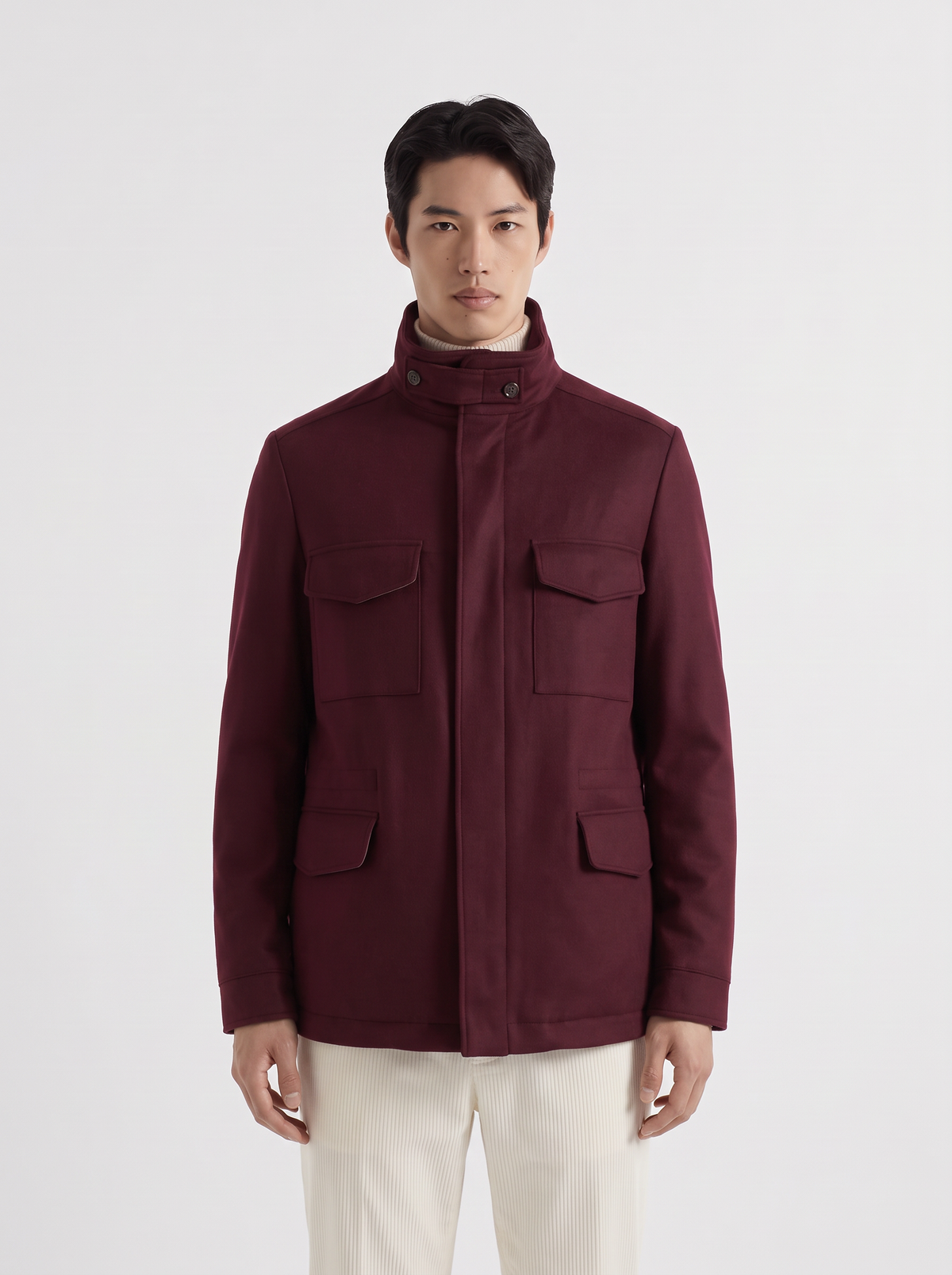 Burgundy Cashmere Traveller Field Jacket