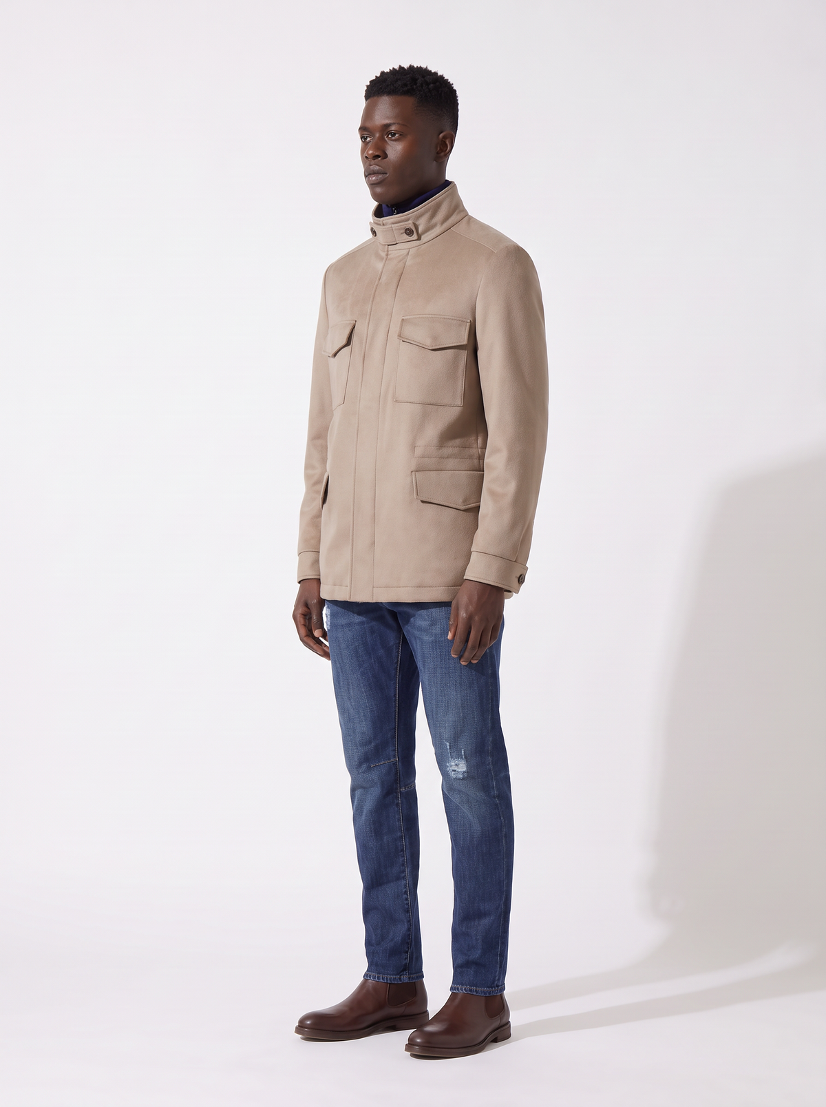 Ecru Cashmere Traveller Field Jacket