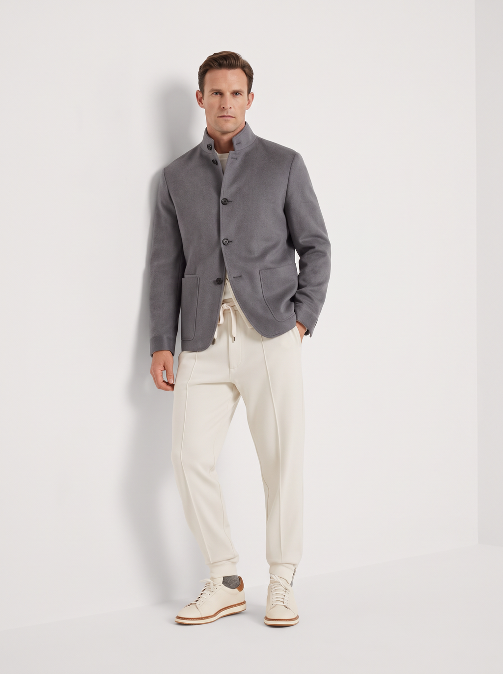 Mid-Gray Cashmere The Count Jacket