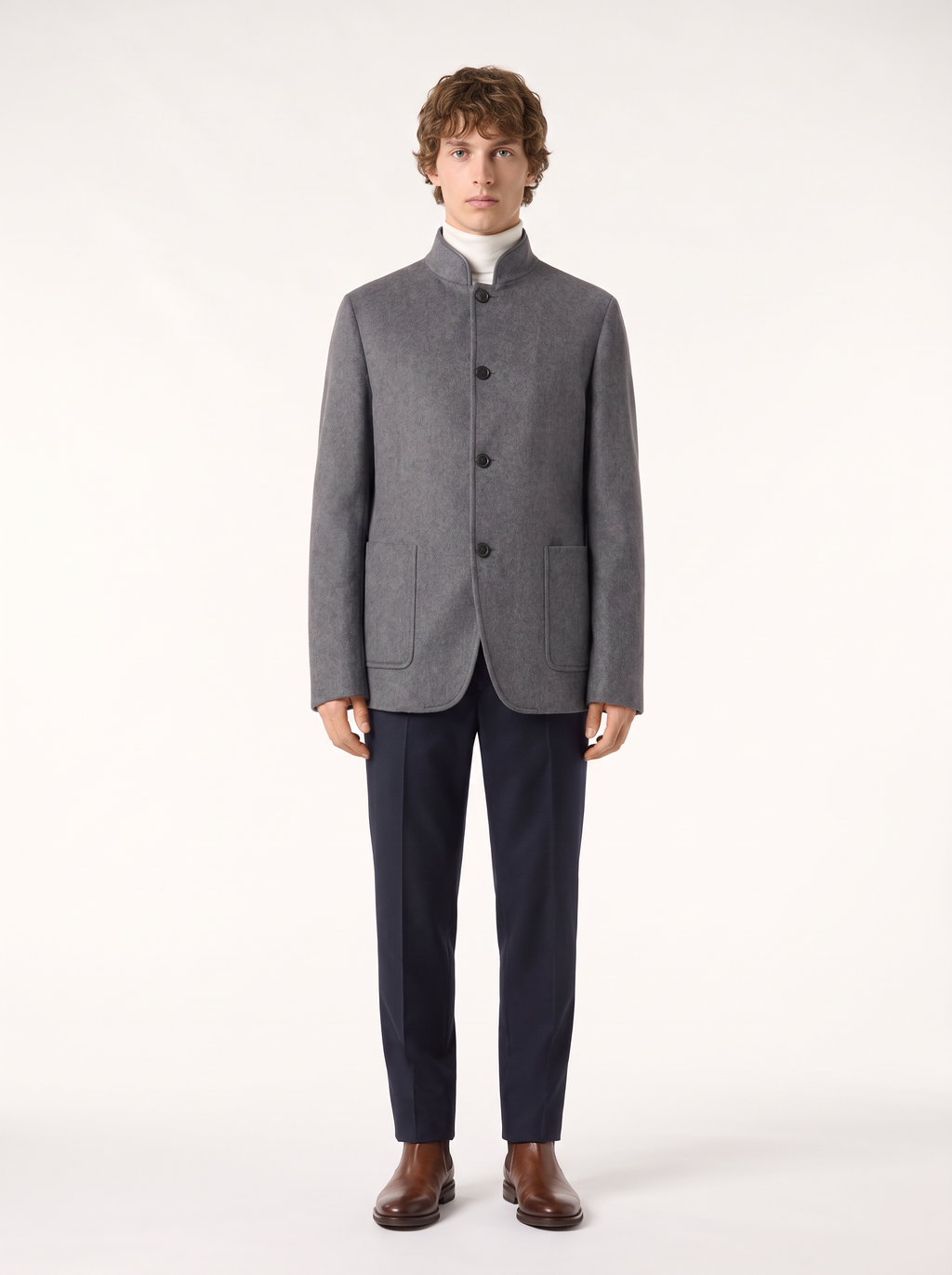 Mid-Gray Cashmere Spagna Jacket