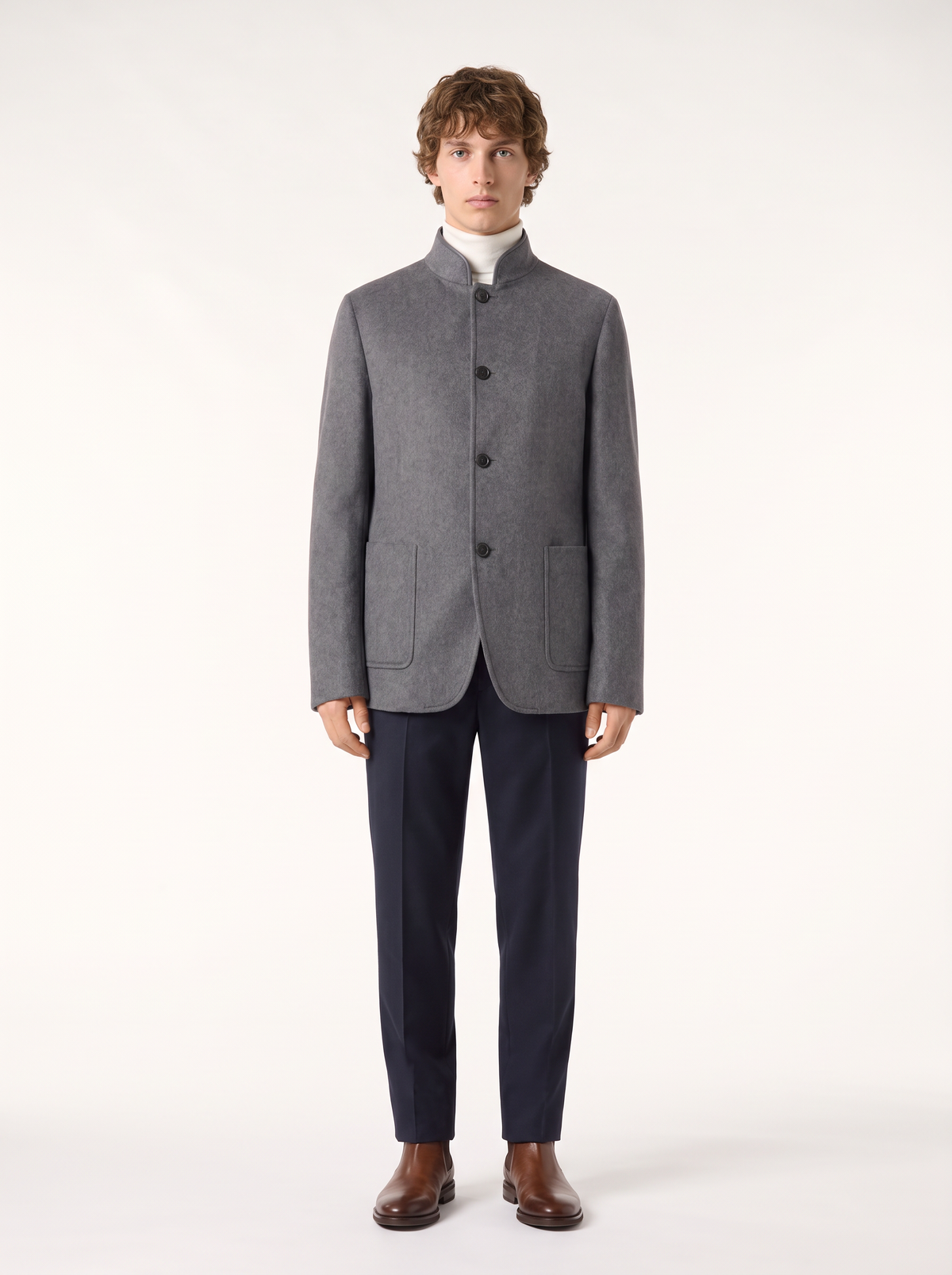 Mid-Gray Cashmere Spagna Jacket