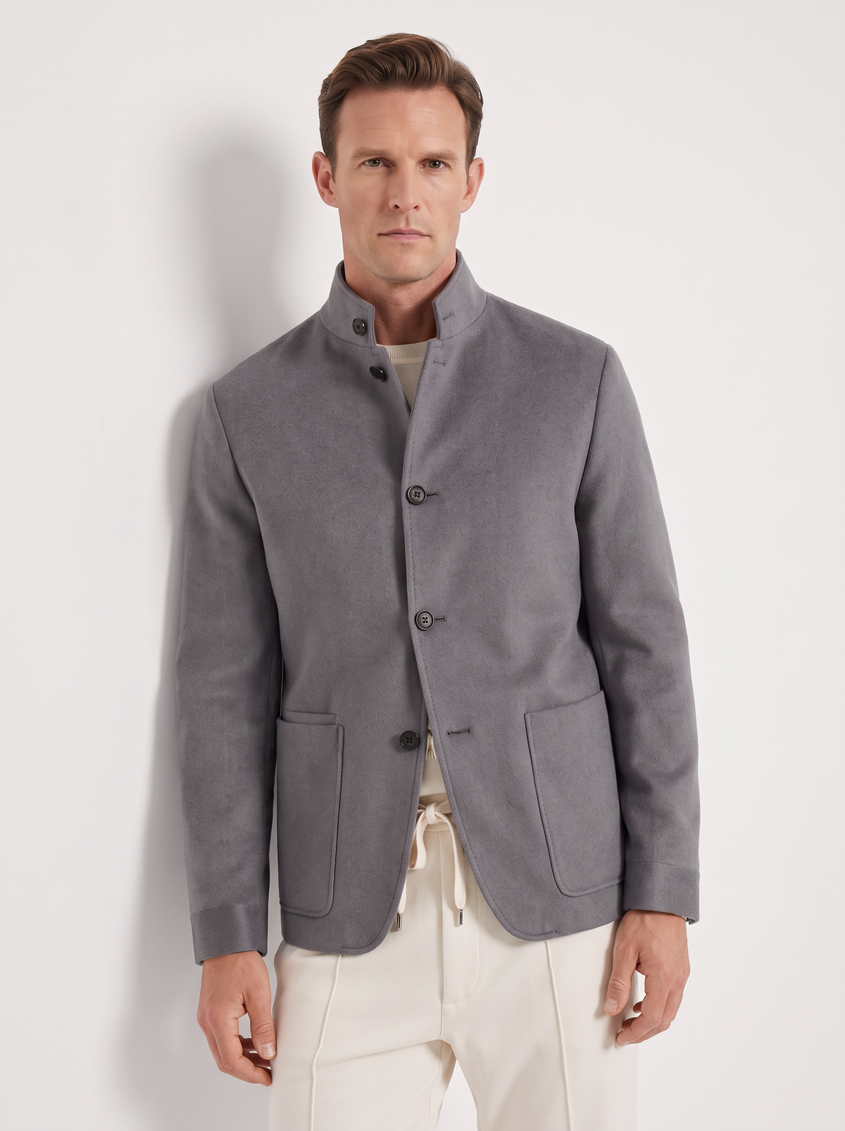 Mid-Gray Cashmere The Count Jacket