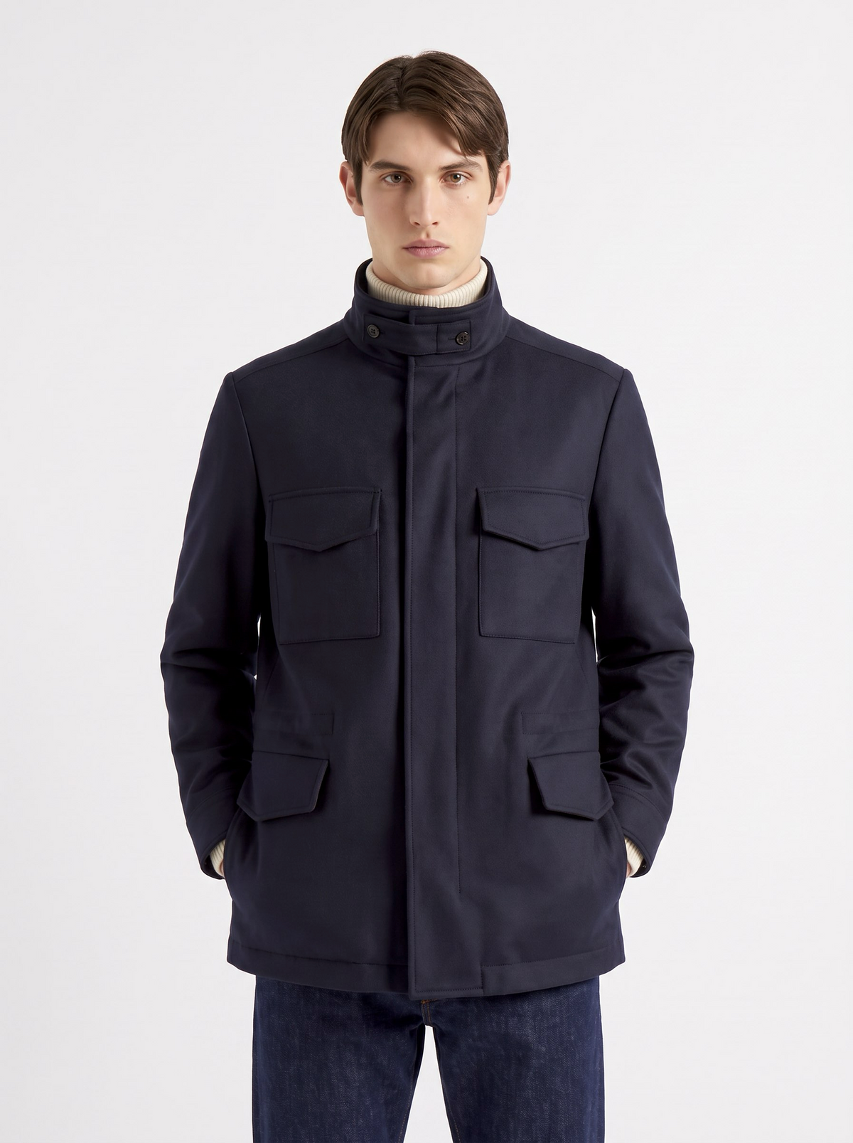 Dark-Navy Cashmere Traveller Field Jacket