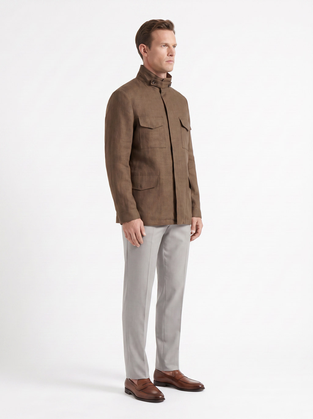 Tobacco Linen Traveller Field Jacket