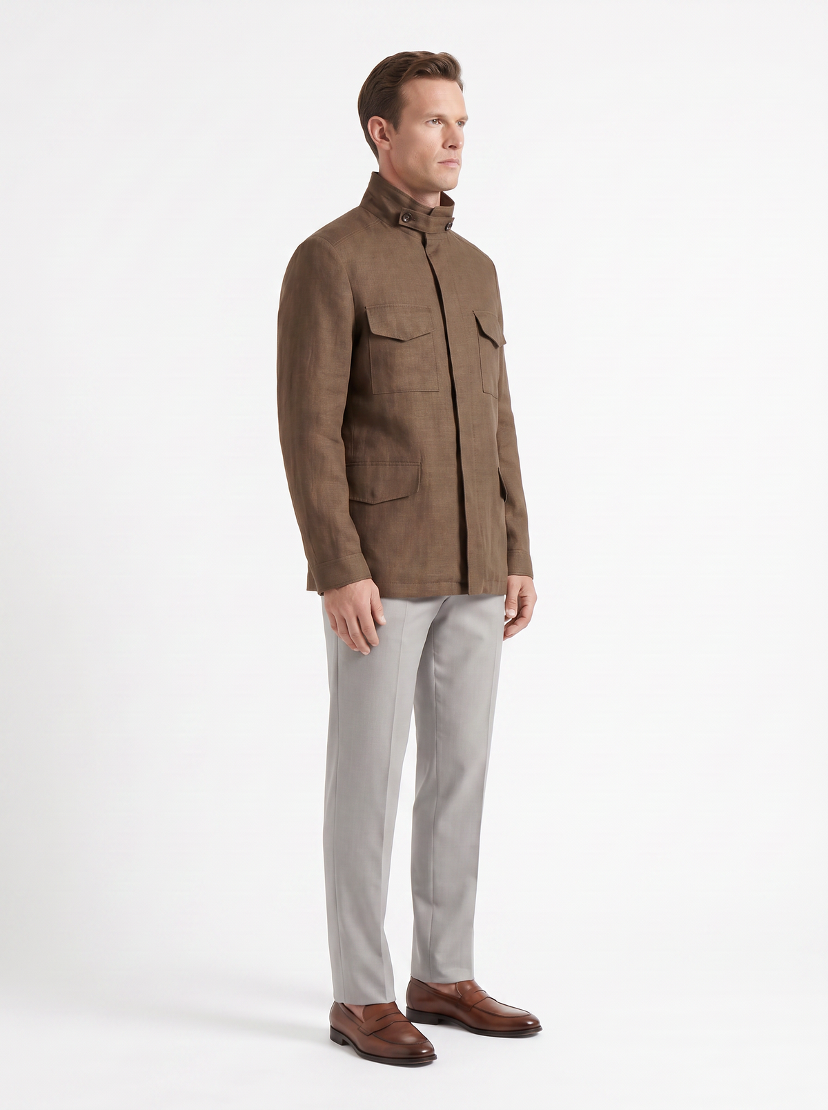 Tobacco Linen Traveller Field Jacket