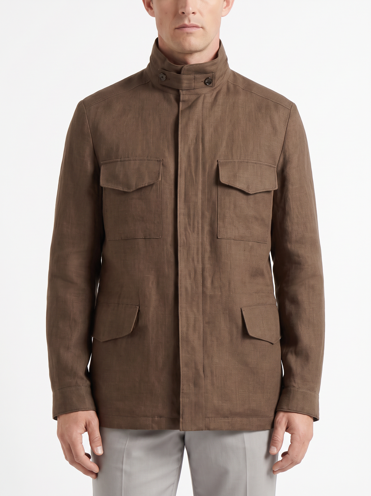 Tobacco Linen Traveller Field Jacket
