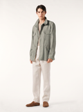 Light-Green Linen Traveller Field Jacket