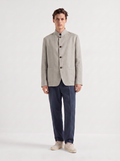 Light Gray Linen Spagna Jacket 