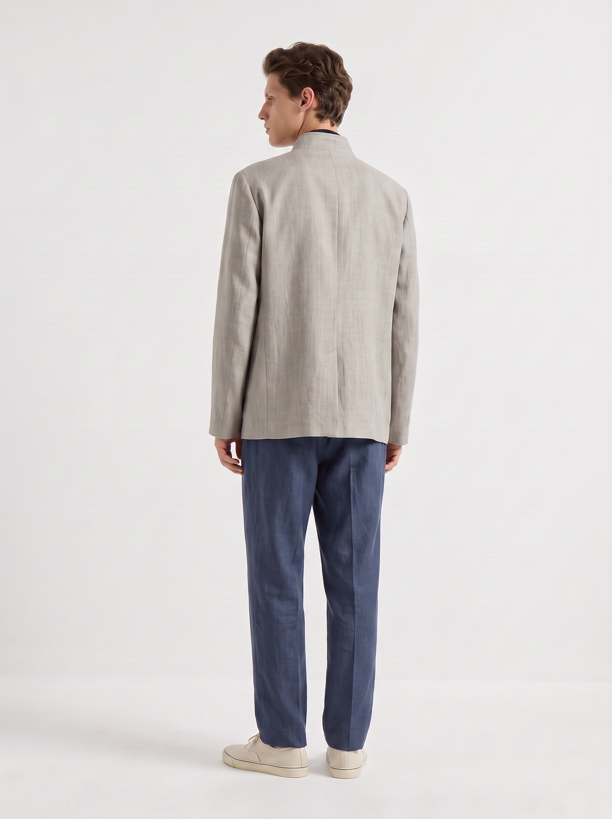 Light Gray Linen Spagna Jacket 