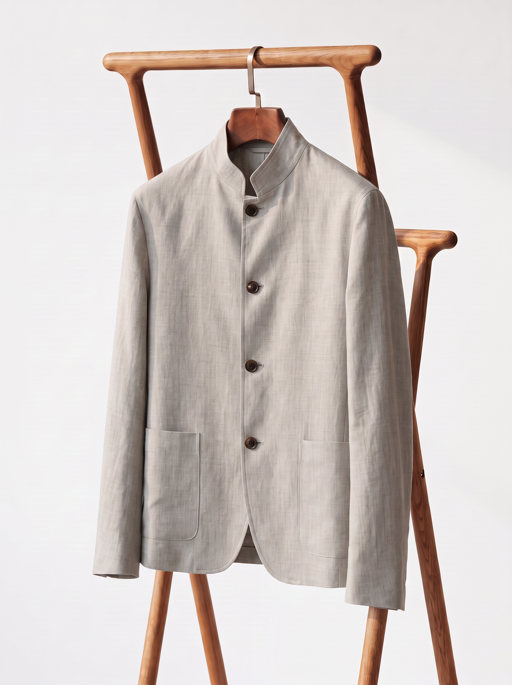 Light Gray Linen Spagna Jacket 