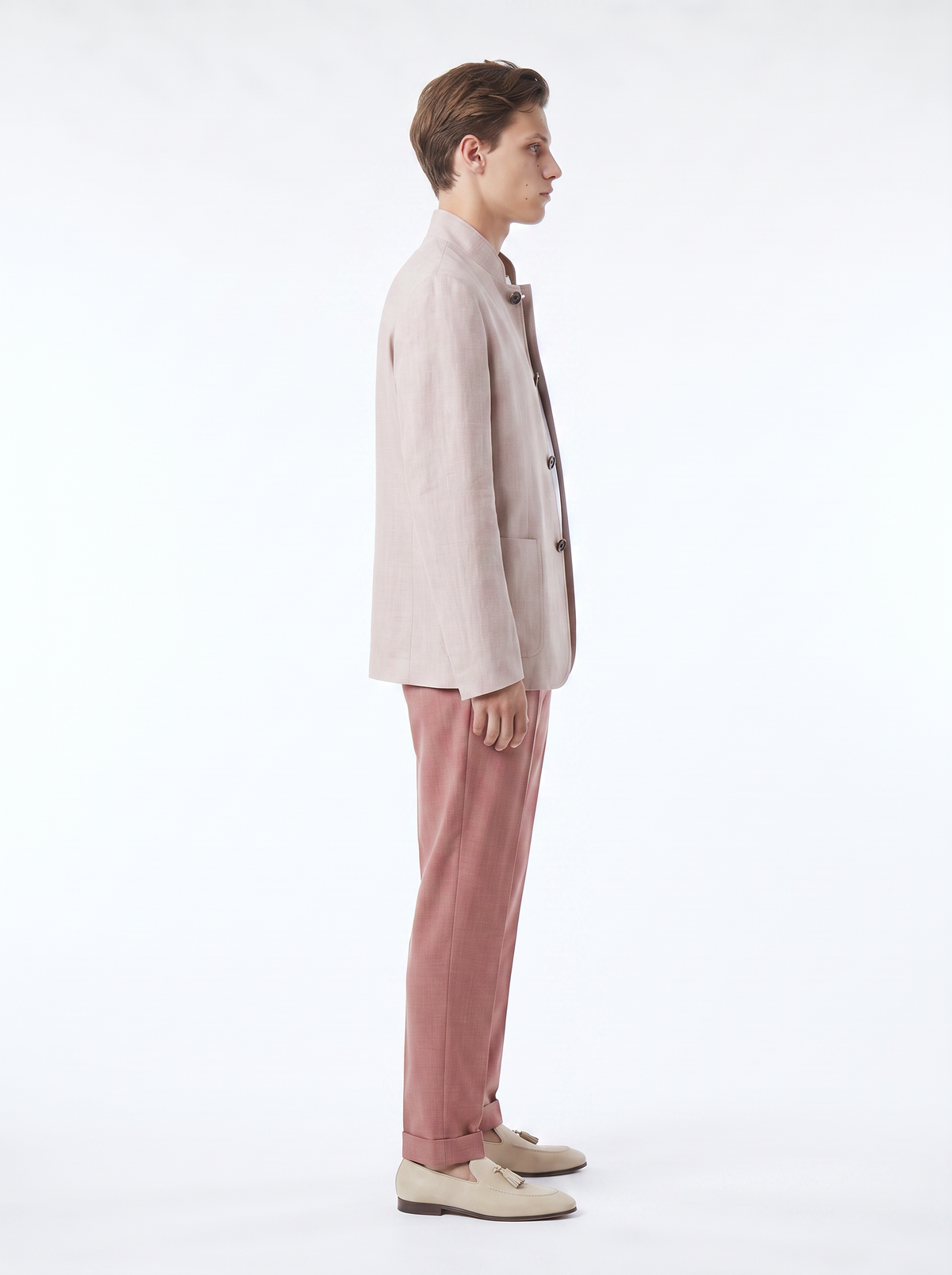 Dusty-Rose Linen Spagna Jacket