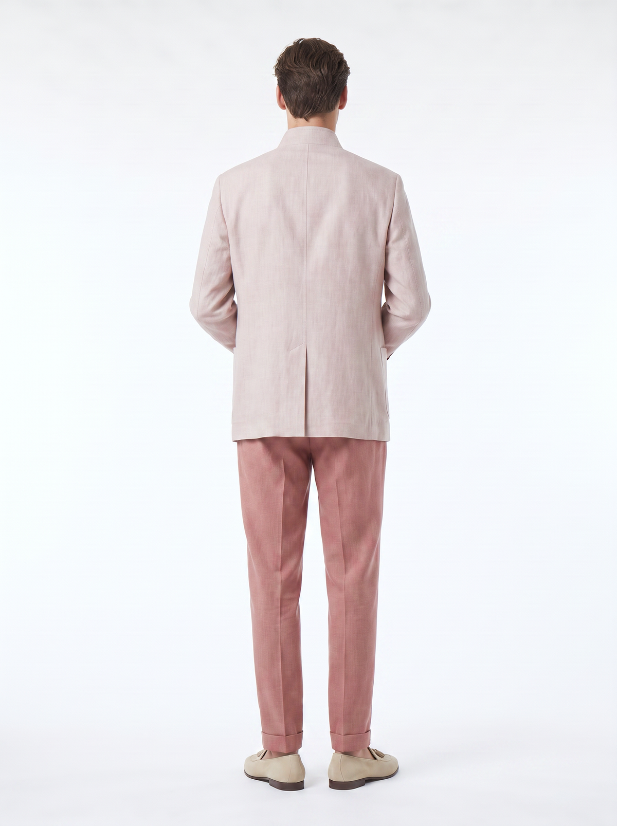 Dusty-Rose Linen Spagna Jacket