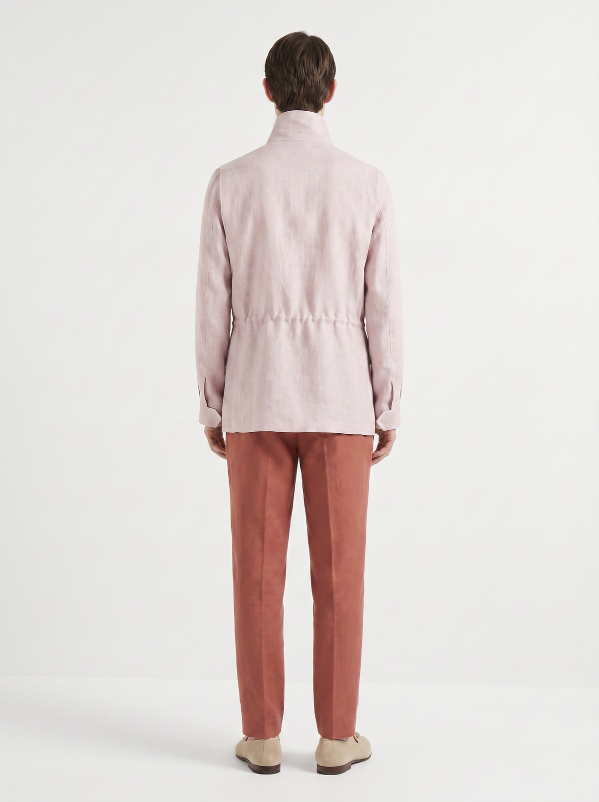 Dusty-Rose Linen Traveller Field Jacket