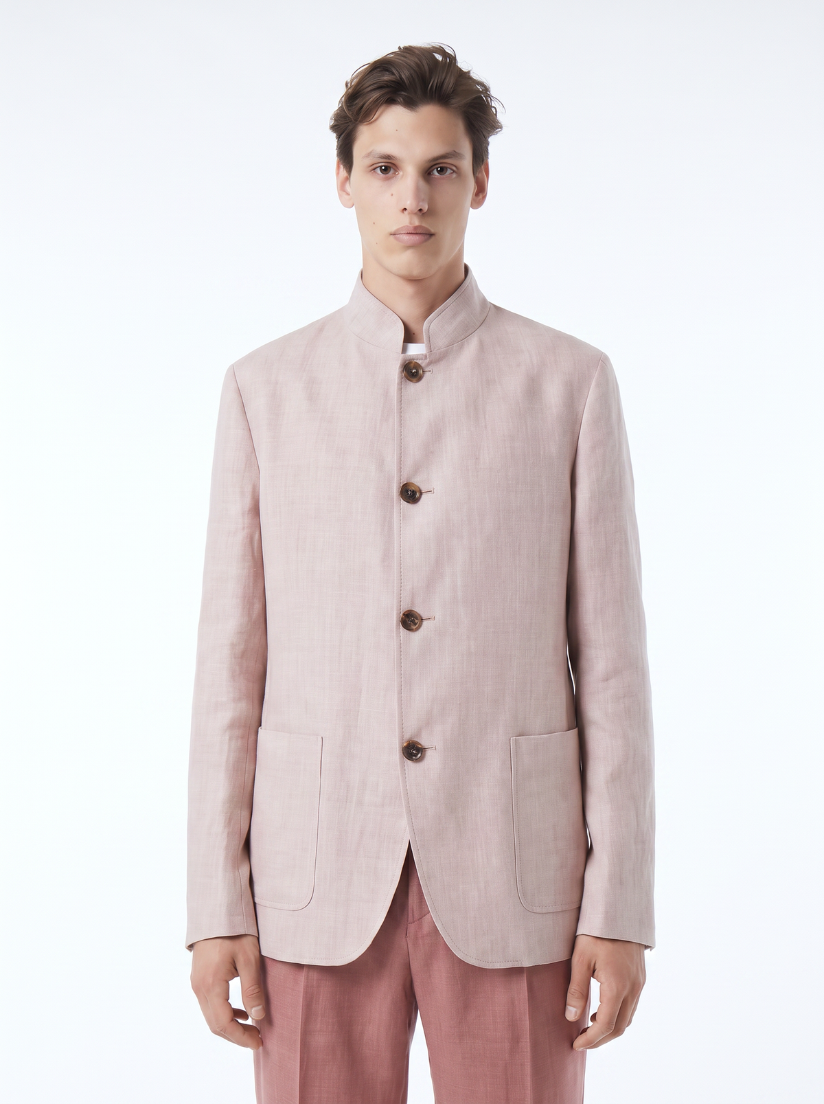 Dusty-Rose Linen Spagna Jacket