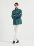 Teal-Green Linen Traveller Field Jacket