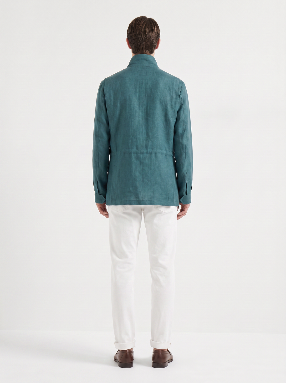 Teal-Green Linen Traveller Field Jacket