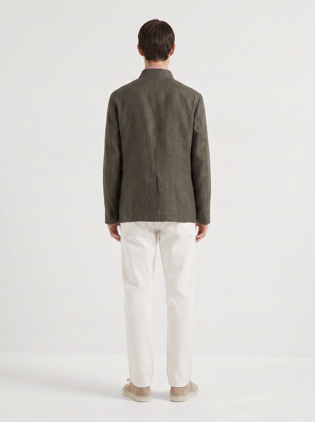 Olive Green Linen Spagna Jacket