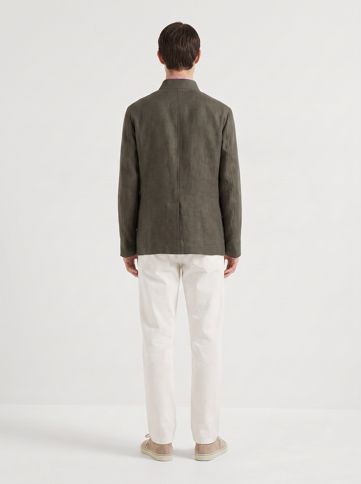 Olive Green Linen Spagna Jacket