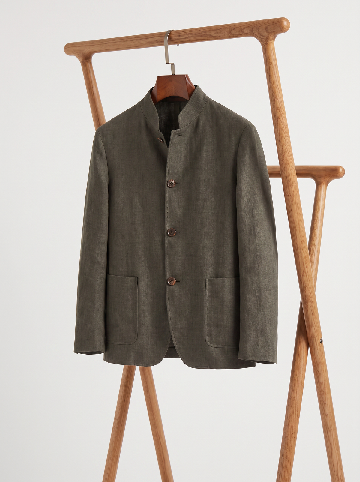Olive Green Linen Spagna Jacket