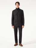 Black Linen Traveller Field Jacket