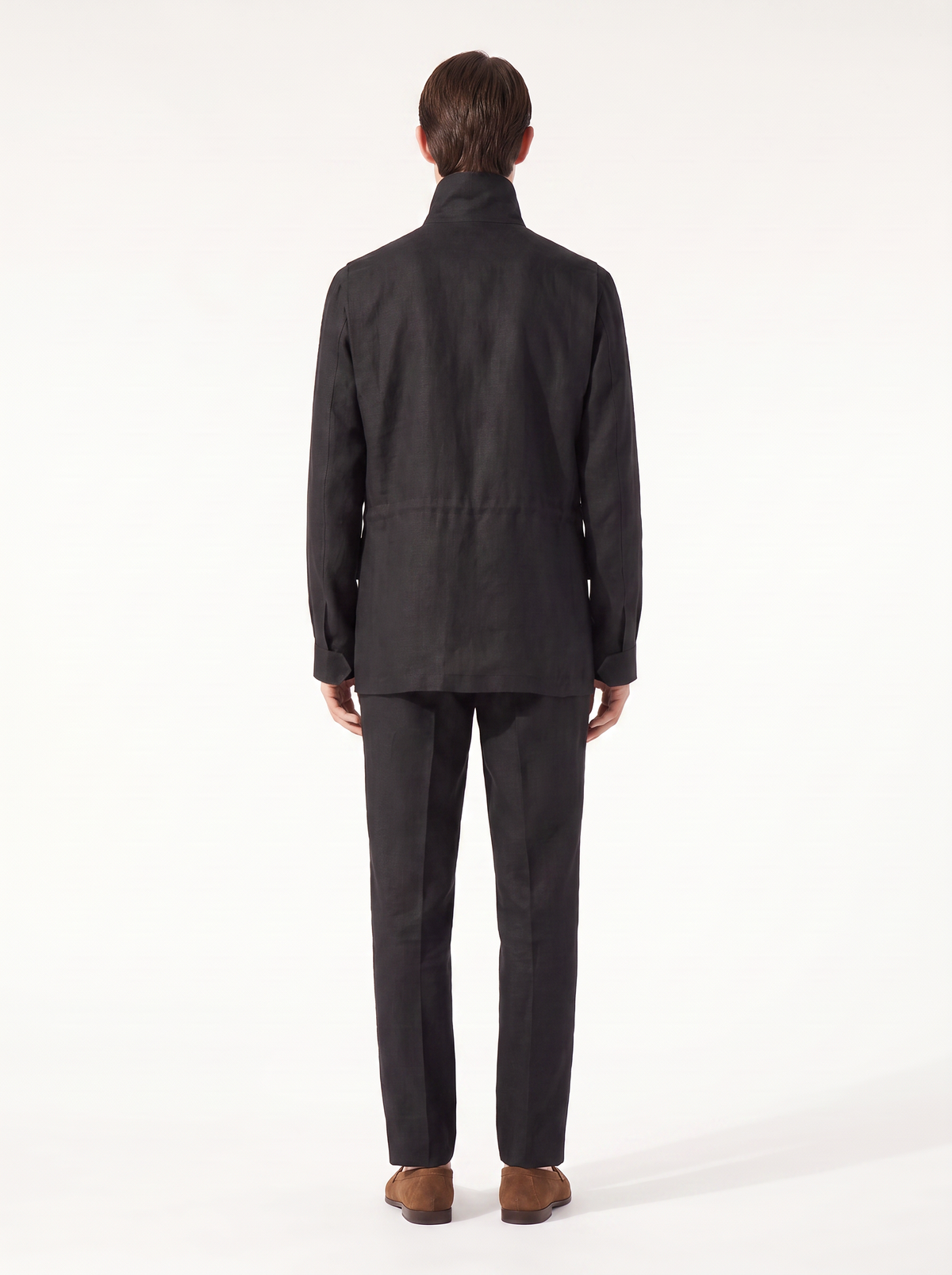 Black Linen Traveller Field Jacket