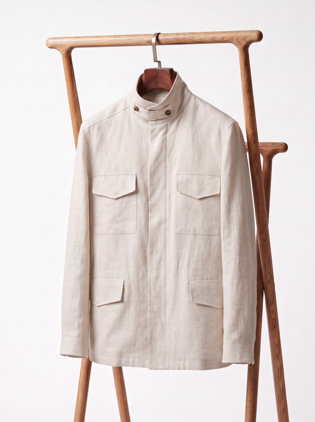 Oatmeal Linen Traveller Field Jacket
