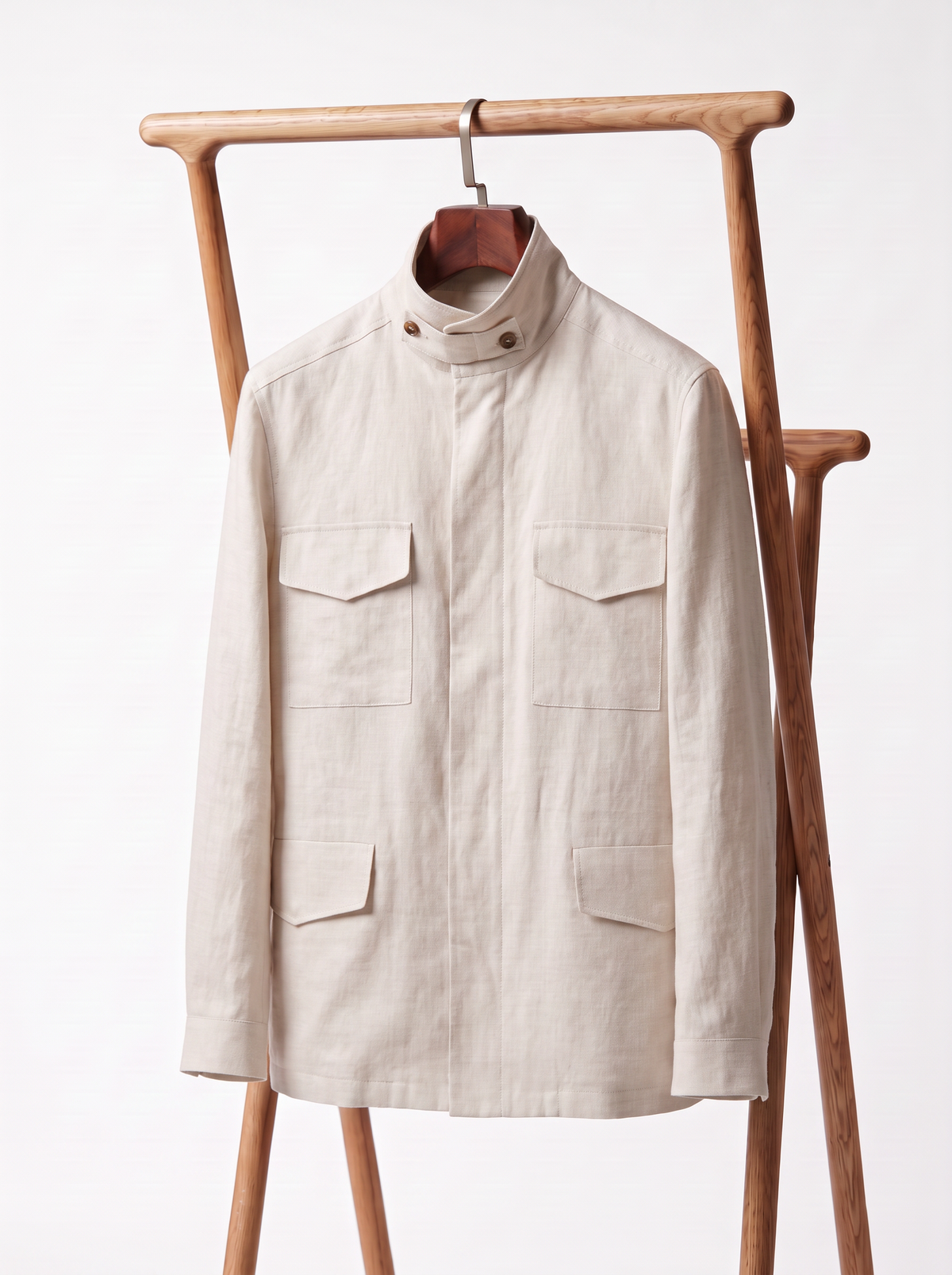 Oatmeal Linen Traveller Field Jacket
