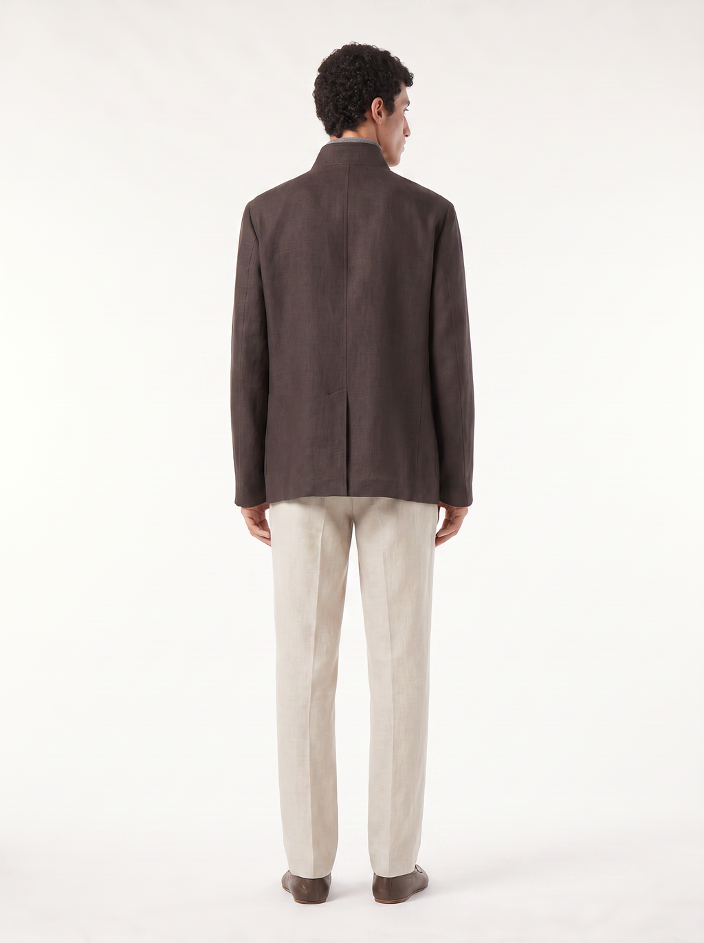 Dark Gray Linen Spagna Jacket