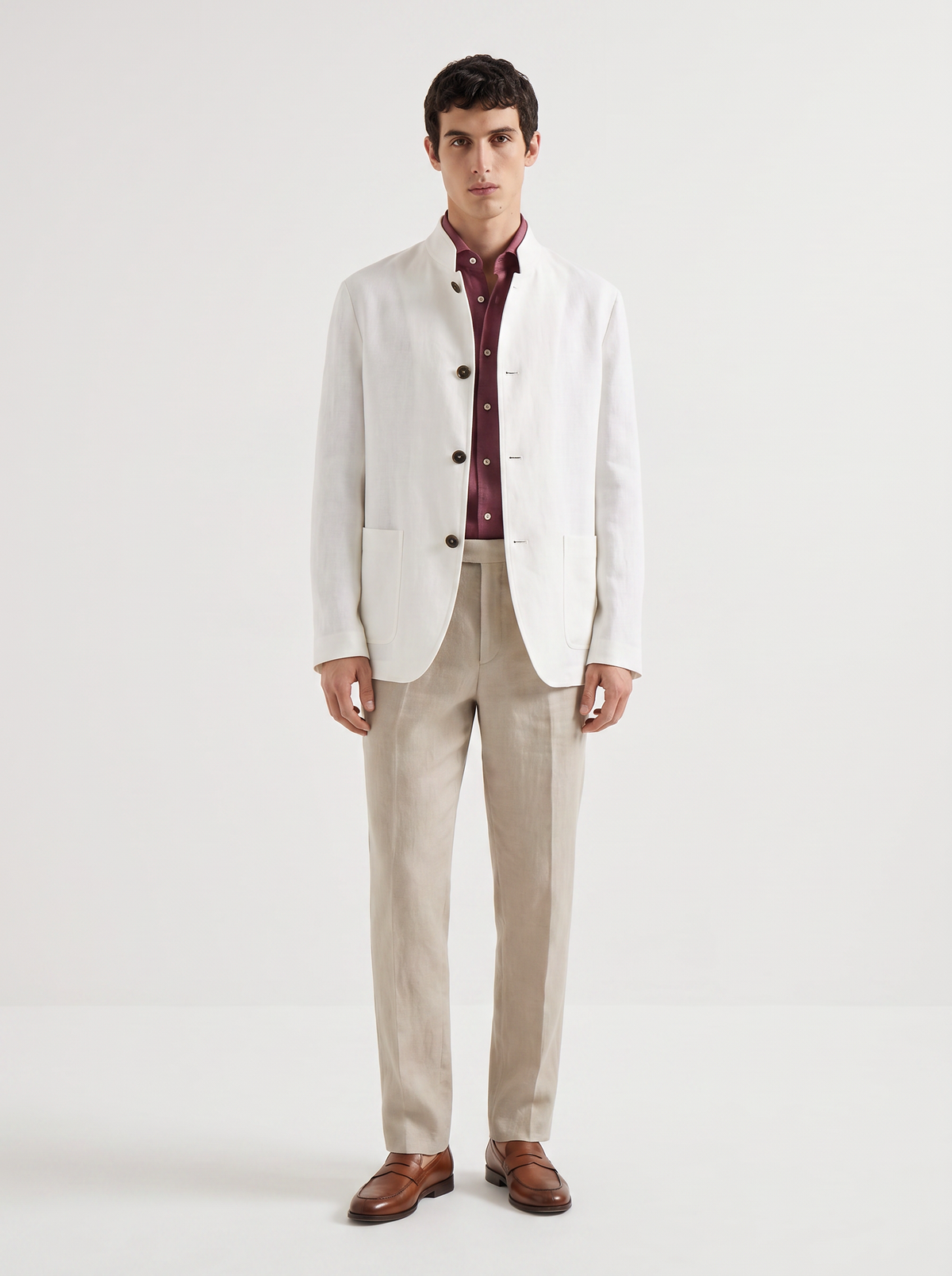 White Linen Spagna Jacket