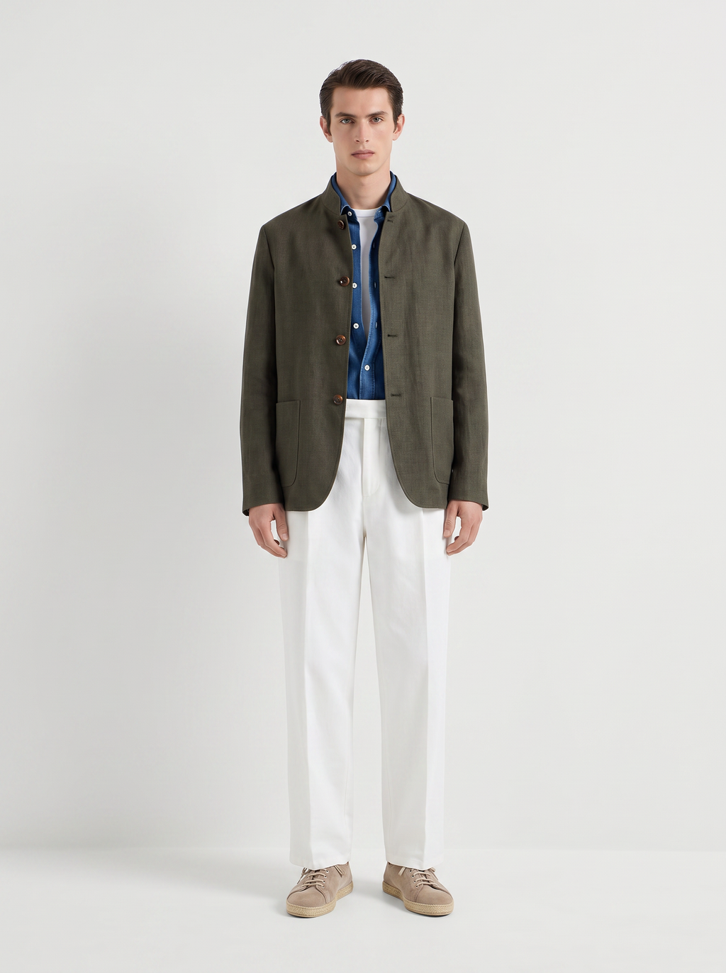 Forest Green Linen Spagna Jacket