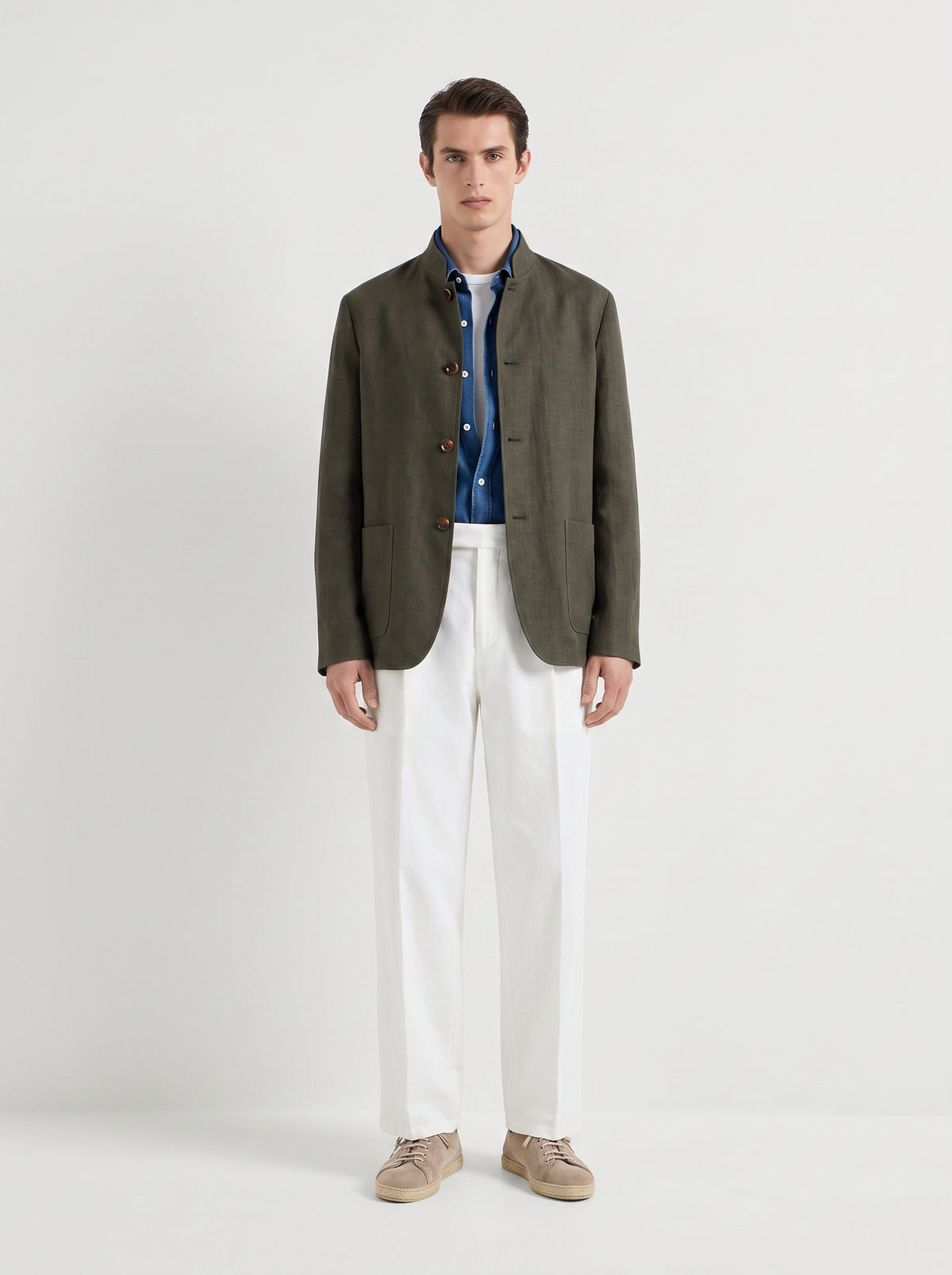 Forest Green Linen Spagna Jacket