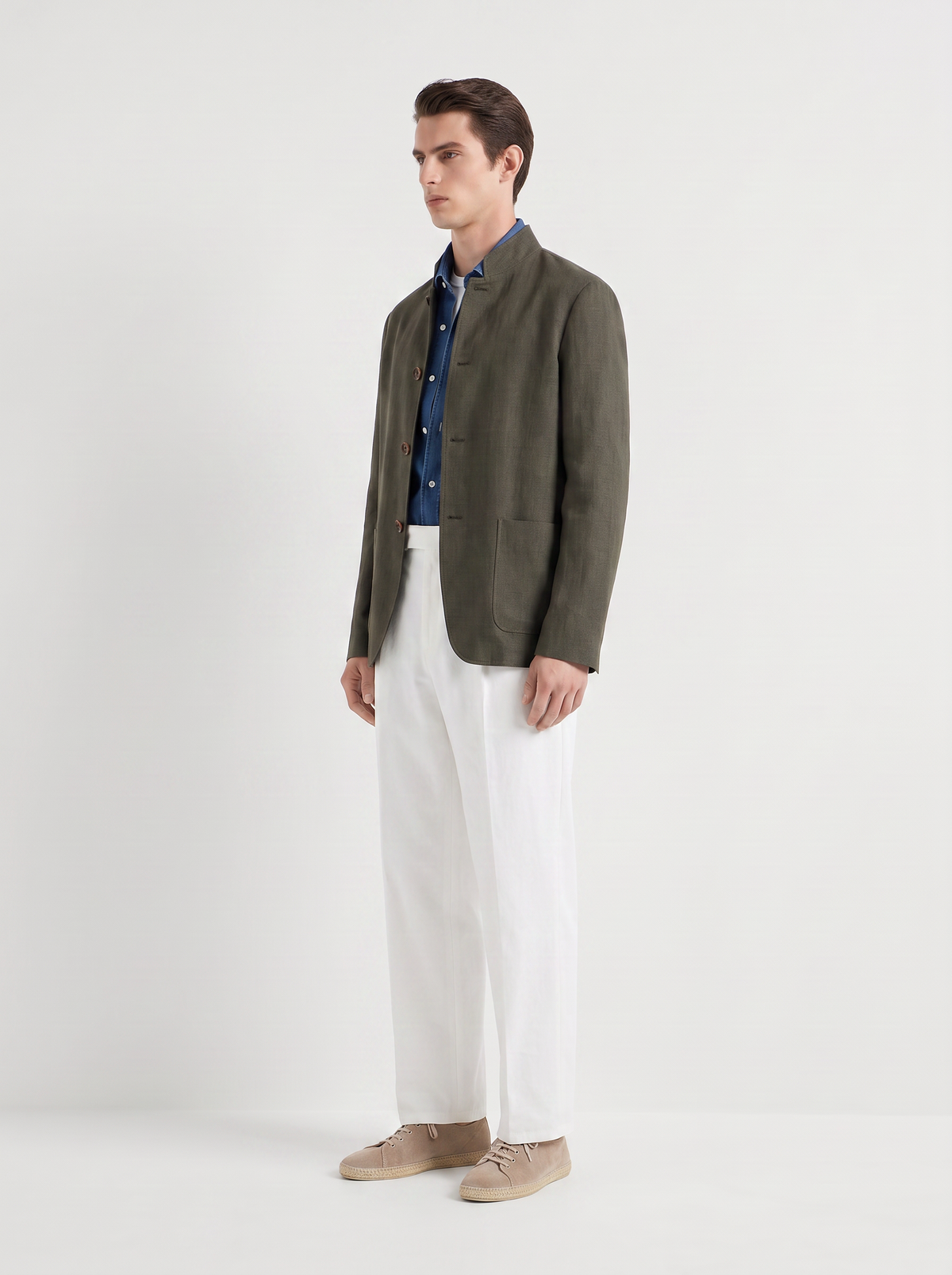 Forest Green Linen Spagna Jacket