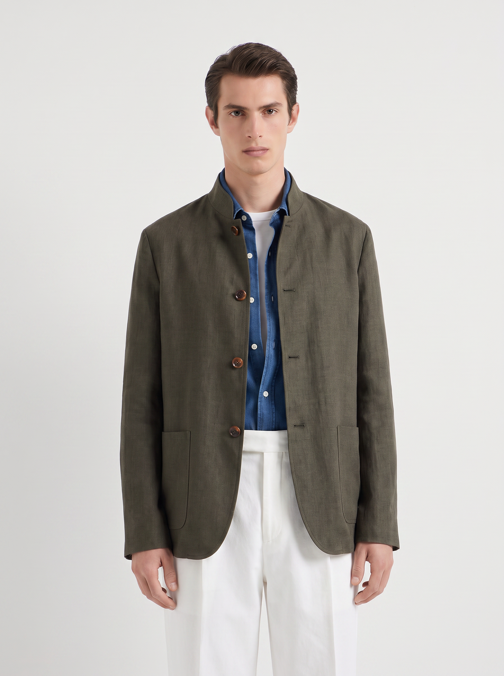 Forest Green Linen Spagna Jacket