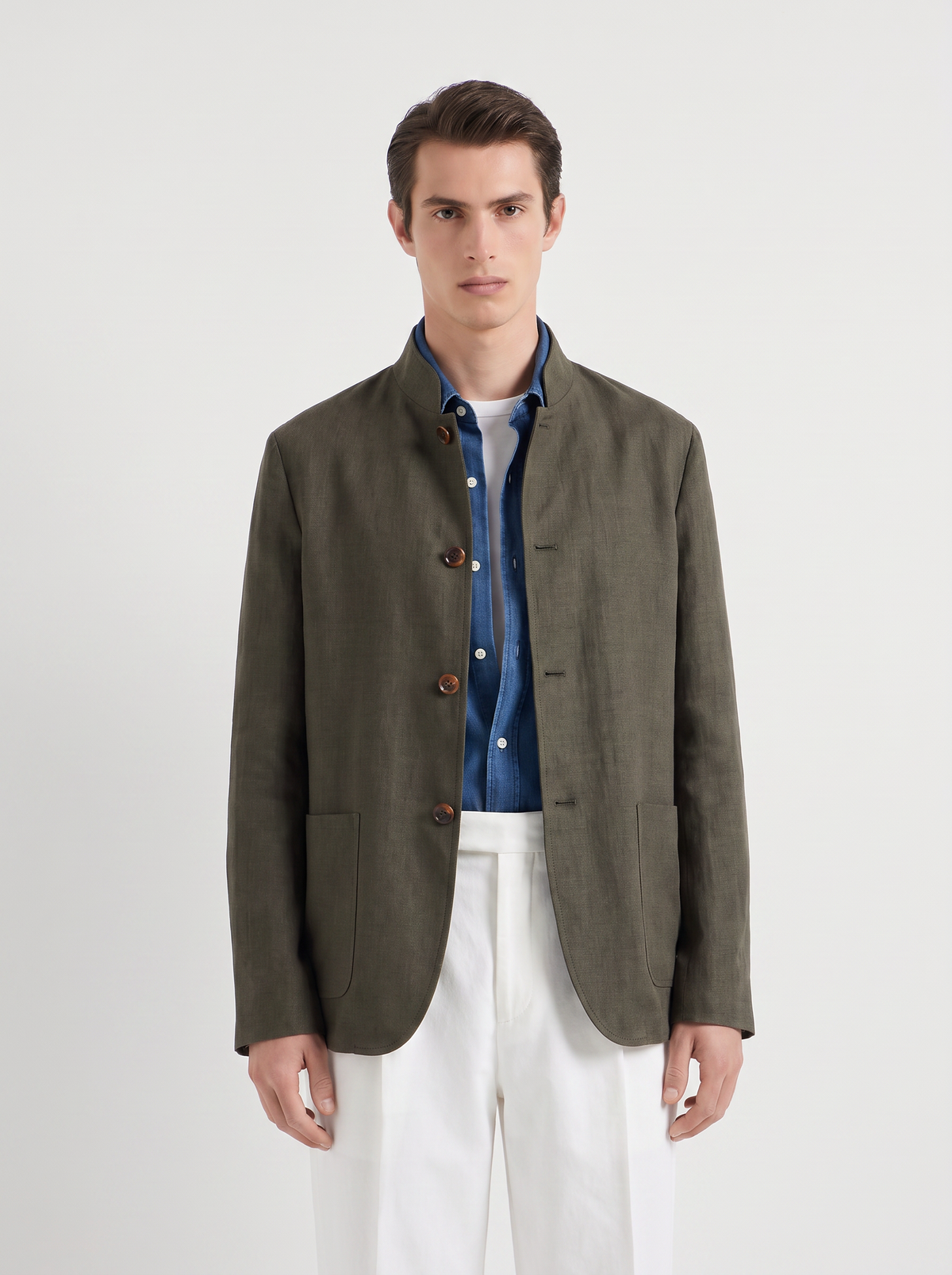 Forest Green Linen Spagna Jacket