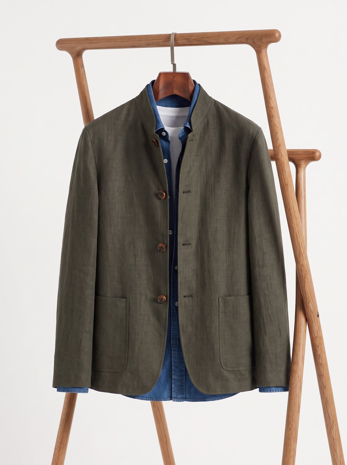 Forest Green Linen Spagna Jacket