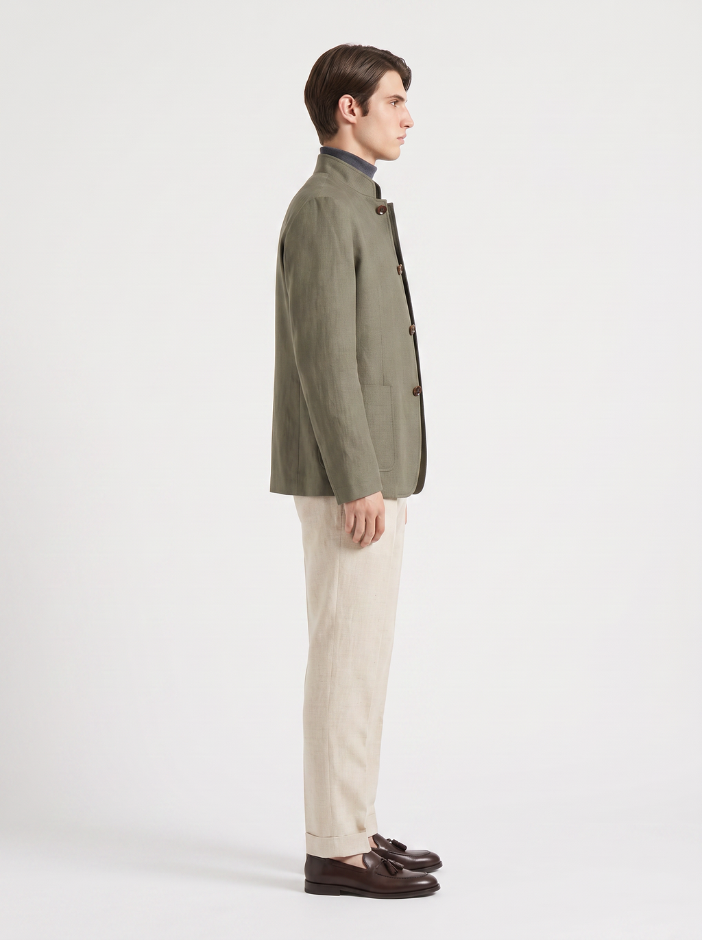 Sage Green Linen Spagna Jacket