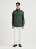 Emerald-Green Linen Traveller Field Jacket