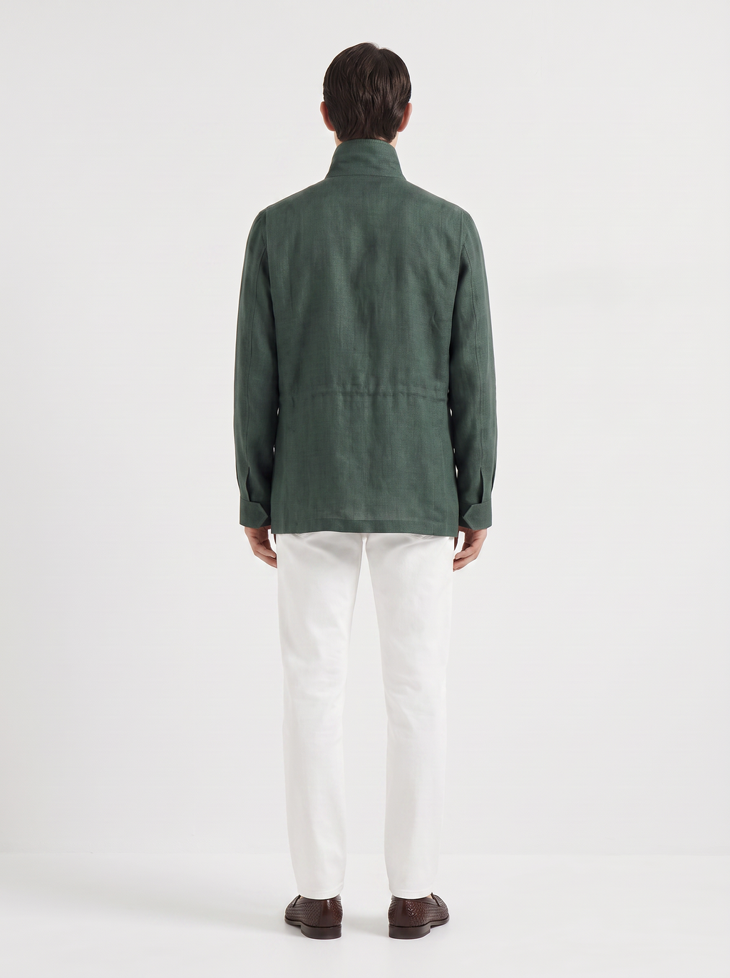 Emerald-Green Linen Traveller Field Jacket