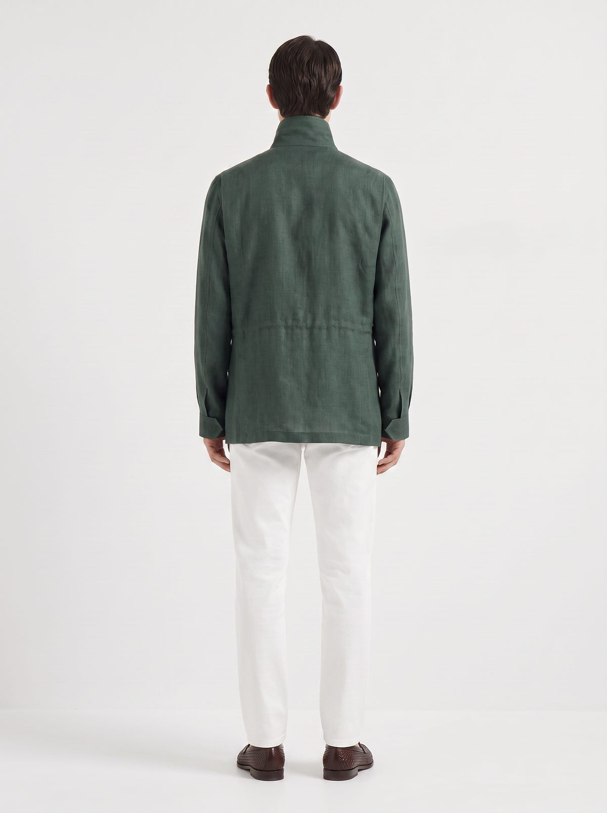 Emerald-Green Linen Traveller Field Jacket