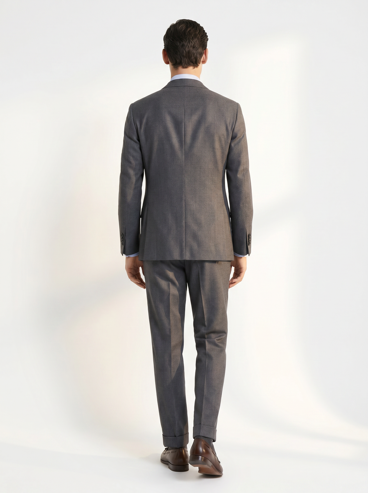 Mid Gray Mélange Drape Suit