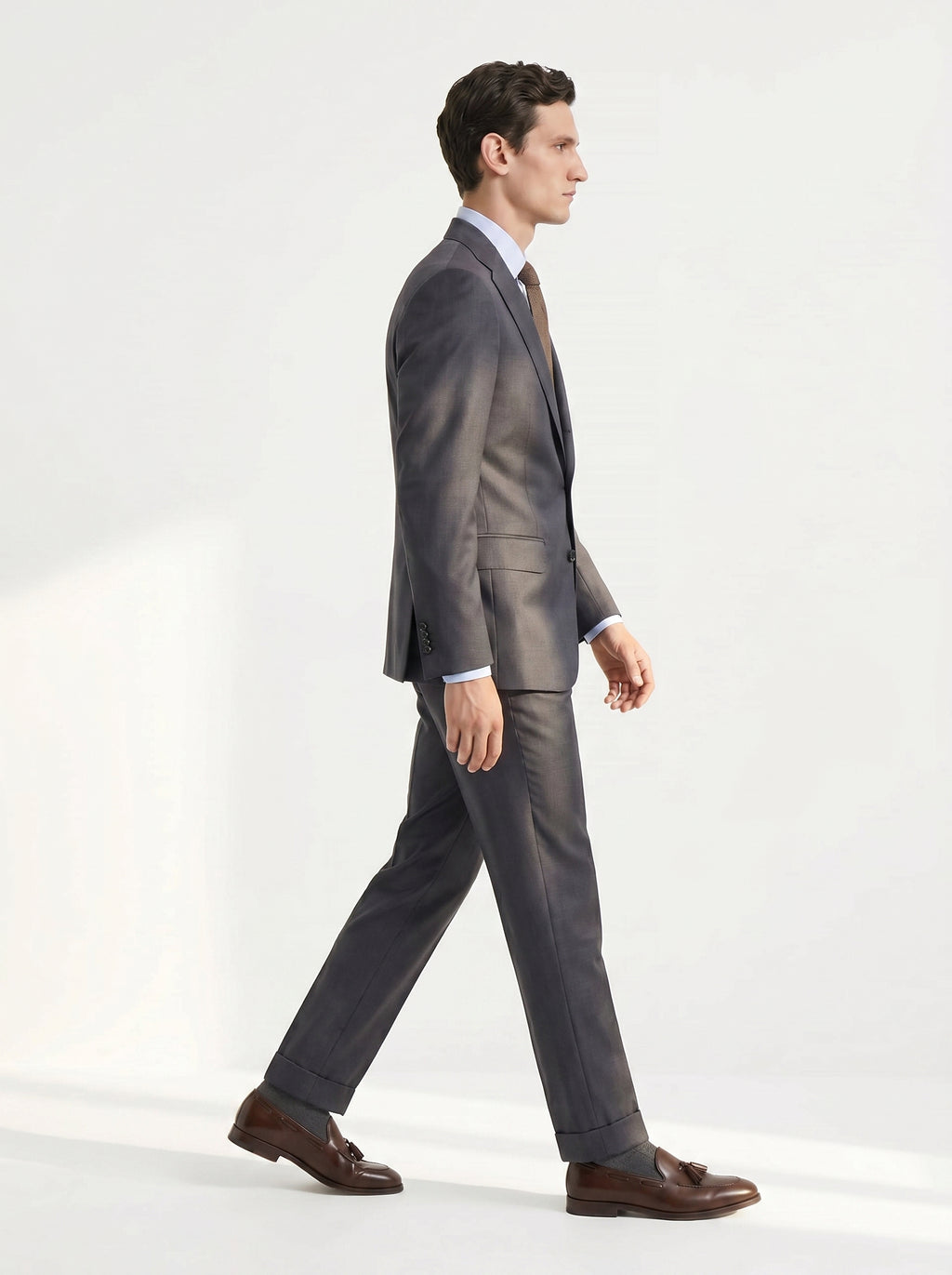 Dark Gray Mélange Drape Suit