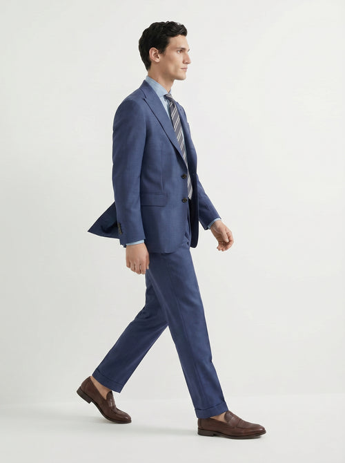 Blue Mélange Drape Suit