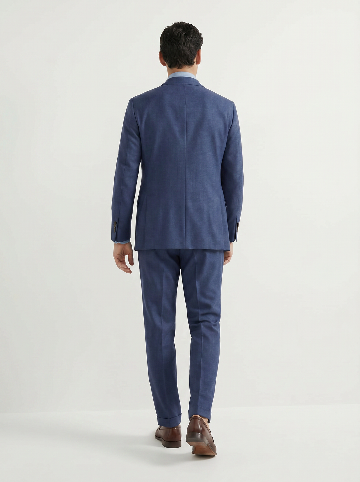 Blue Mélange Drape Suit