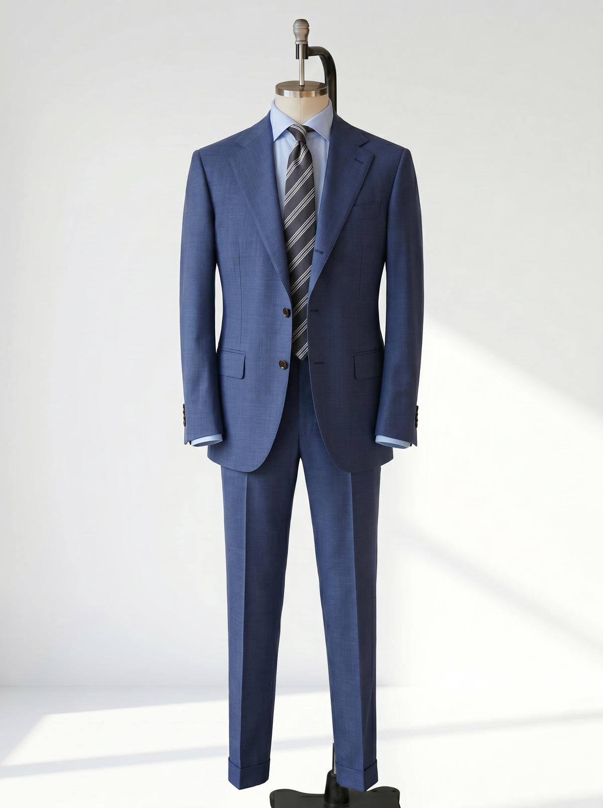 Blue Mélange Drape Suit